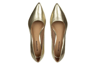 Czółenka Bottero 354901-13 Metal Roma Dourrado 523073, Złoty, Skóra naturalna