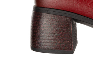 Botki DA Premium Collection CR62-3202 Red 216008, Bordowy, Skóra naturalna