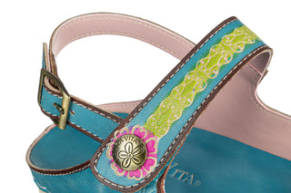 Sandały Laura Vita Dorry 32 Turquoise 202124, Niebieski, Skóra naturalna