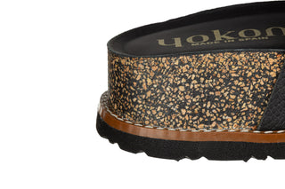 Klapki Yokono Oca-252 Opak Negro, Czarny, Skóra naturalna
