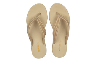 Japonki Azaleia Angelica Glitter Pearly Beige, Beżowy, Tworzywo