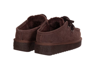 Klapki ocieplane D Franklin Nordic Clog Choco 206022, Brązowy, Skóra naturalna