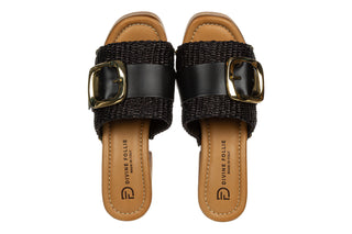 Klapki Divine Follie 9211 Nero 523077, Czarny, Skóra naturalna