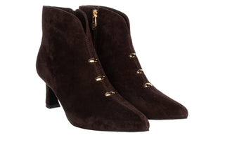 Botki DA Premium Collection CR62-3496 Chocolate 216025, Brązowy, Skóra naturalna