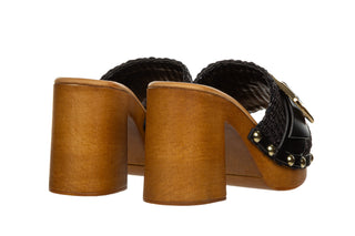 Klapki Divine Follie 9211 Nero 523077, Czarny, Skóra naturalna