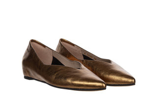 Baleriny Wonders A-3850 Oro 138077, Złoty, Skóra naturalna