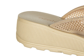 Japonki Azaleia Angelica Glitter Pearly Beige, Beżowy, Tworzywo
