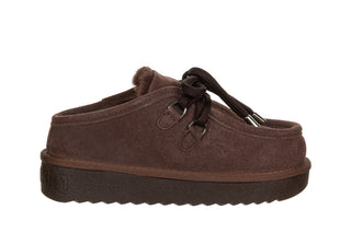 Klapki ocieplane D Franklin Nordic Clog Choco 206022, Brązowy, Skóra naturalna
