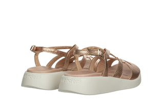 Sandały Wonders C-6550 Rame 138062, Różowe złoto, Skóra naturalna