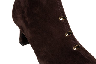 Botki DA Premium Collection CR62-3496 Chocolate 216025, Brązowy, Skóra naturalna
