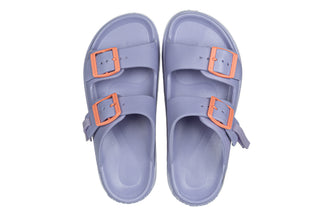 Klapki D Franklin Vibe Foam 2 Buckles Mix Violet 206019, Fioletowy, Tworzywo