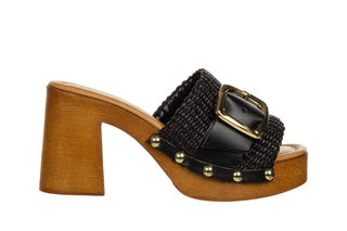 Klapki Divine Follie 9211 Nero 523077, Czarny, Skóra naturalna