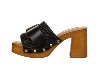 Klapki Divine Follie 9211 Nero 523077, Czarny, Skóra naturalna