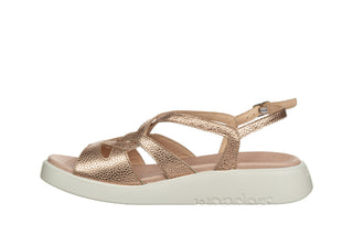 Sandały Wonders C-6550 Rame 138062, Różowe złoto, Skóra naturalna