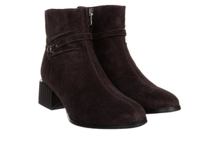 Botki DA Premium Collection CR62-3476 Chocolate 216022, Brązowy, Skóra naturalna