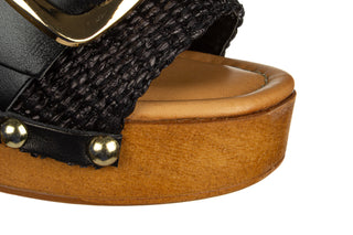 Klapki Divine Follie 9211 Nero 523077, Czarny, Skóra naturalna