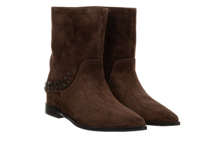 Botki Loretta Vitale C6921 Chocolate Suede 514289, Brązowy, Skóra naturalna