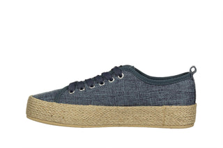 Półbuty Walk In Pitas Ada Linen Marino 003290, Granatowy, Materiał
