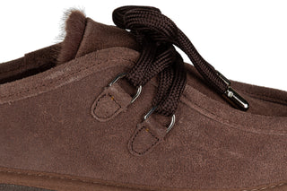 Klapki ocieplane D Franklin Nordic Clog Choco 206022, Brązowy, Skóra naturalna