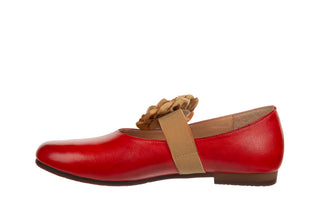 Baleriny Laura Vita Florineo 01 Rouge 202135, Czerwony, Skóra naturalna