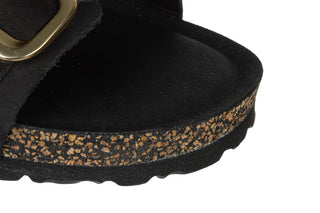 Klapki Yokono Jerba-700 Nobuck Negro 208017, Czarny, Skóra naturalna