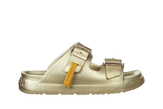 Klapki D Franklin Vibe Foam 2 Buckles Met Light Gold 206020, Złoty, Tworzywo