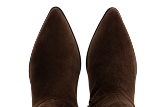 Botki Loretta Vitale C6921 Chocolate Suede 514289, Brązowy, Skóra naturalna