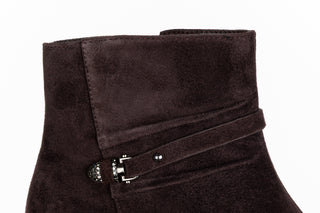 Botki DA Premium Collection CR62-3476 Chocolate 216022, Brązowy, Skóra naturalna
