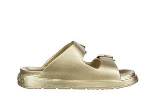 Klapki D Franklin Vibe Foam 2 Buckles Met Light Gold 206020, Złoty, Tworzywo