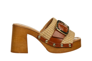 Klapki Divine Follie 9211 Naturale 523076, Brązowy, Skóra naturalna