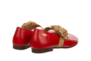 Baleriny Laura Vita Florineo 01 Rouge 202135, Czerwony, Skóra naturalna