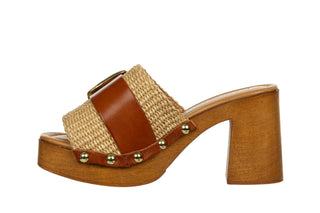 Klapki Divine Follie 9211 Naturale 523076, Brązowy, Skóra naturalna