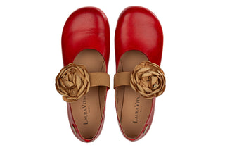 Baleriny Laura Vita Florineo 01 Rouge 202135, Czerwony, Skóra naturalna