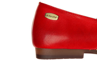 Baleriny Laura Vita Florineo 01 Rouge 202135, Czerwony, Skóra naturalna