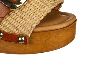 Klapki Divine Follie 9211 Naturale 523076, Brązowy, Skóra naturalna