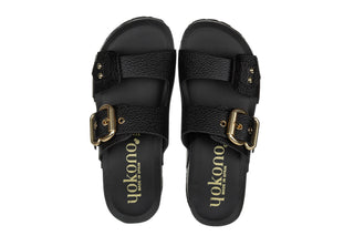 Klapki Yokono Wiwi-252 Opack Negro 208023, Czarny, Skóra naturalna