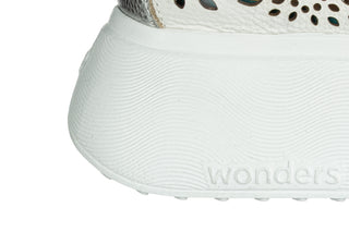 Sneakersy Wonders A-3641 Off Plata 138052, Biały, Skóra naturalna