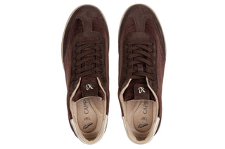Sneakersy Caprice 9-23714-47 Dk Brown Comb 2018002, Brązowy, Skóra naturalna