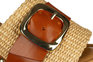 Klapki Divine Follie 9211 Naturale 523076, Brązowy, Skóra naturalna