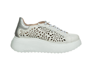 Sneakersy Wonders A-3641 Off Plata 138052, Biały, Skóra naturalna