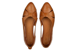 Baleriny Bayla-161 066 2103 278 Coconut 161774, Brązowy, Skóra naturalna