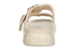 Klapki D Franklin Vibe Foam 2 Buckles Cristal Cream 206018, Beżowy, Tworzywo