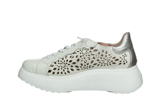Sneakersy Wonders A-3641 Off Plata 138052, Biały, Skóra naturalna