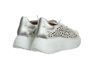 Sneakersy Wonders A-3641 Off Plata 138052, Biały, Skóra naturalna