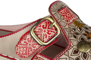 Klapki Laura Vita Dorry 01 Rouge 202109, Beżowy, Skóra naturalna