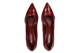 Czółenka Bottero 353721-55 Atenas Burgundy 523071, Bordowy, Skóra naturalna