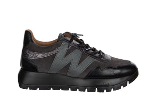 Sneakersy Wonders A-24110 Negro 138088, Szary, Skóra naturalna