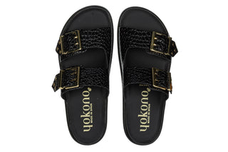 Klapki Yokono Tunez-262 Coco Negro 208020, Czarny, Skóra naturalna