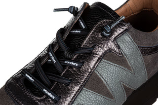 Sneakersy Wonders A-24110 Negro 138088, Szary, Skóra naturalna