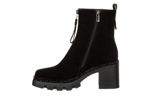 Botki Loretta Vitale C9645 Black Suede 514286, Czarny, Skóra naturalna